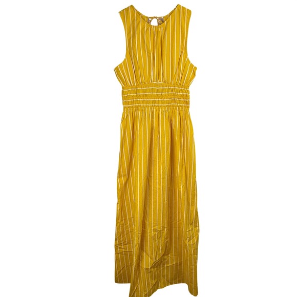 NEW Faithfull The Brand Adia STRIPE JEAN Midi Dress WOMEN 10 CITRUS - Picture 3 of 16